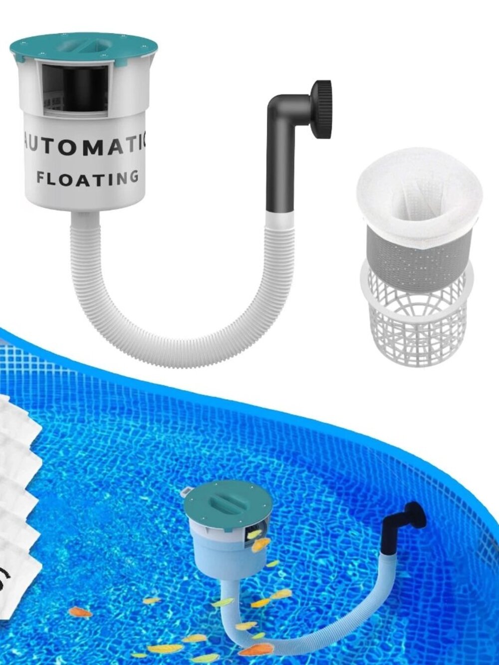 Surface Float Skimmer,2025 Upgrade,No Installation Required, no Adjustable...